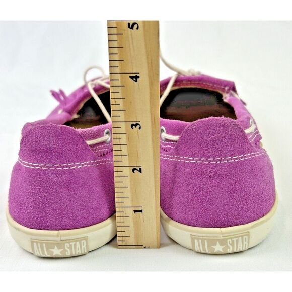 Converse Women's 10 Purple‎ Suede Moccasins Shoes Fringe Boho Festival Flats - Picture 5 of 12